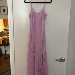 Bardot Lilac Maxi Dress with Ruffled Hem